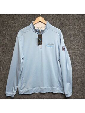 Levelwear Pullover Mens Large Blue Valspar Championship PGA Tour 1/4 Zip Defect